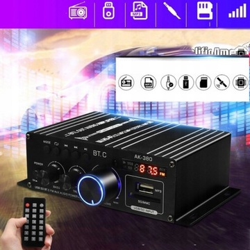 Мини-усилитель Bluetooth стерео аудио для мобильных устройств, FM, вход SD/USB