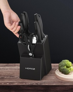 Набор из 8 кухонных ножей с точилкой Homaz life без ножниц.