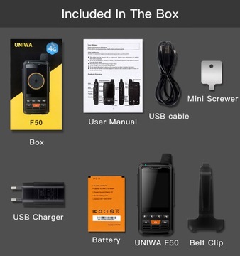 UNIWA F50 2G/3G/4G Смартфон Zello Walkie Talkie