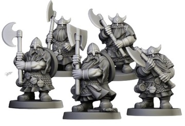 Dwarfs Warriors Two Handed Axe x5 - Highlands Miniatures - Druk 3D
