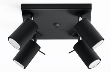 LAMPA SUFITOWA PLAFON RING 4 CZARNY SOLLUX