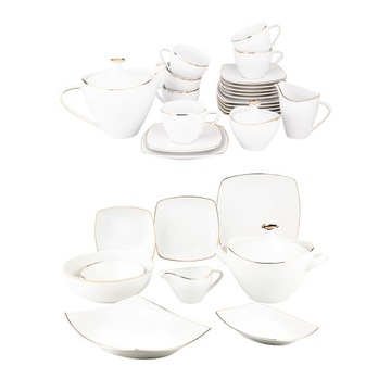 Serwis obiadowo-kawowy porcelana MariaPaula Moderna Gold 81 el.