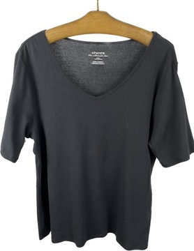 T-SHIRT damski czarny w serek Chicos USA XXL