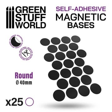 GSW Round Magnetic Sheet SELF-ADHESIVE - 40mm