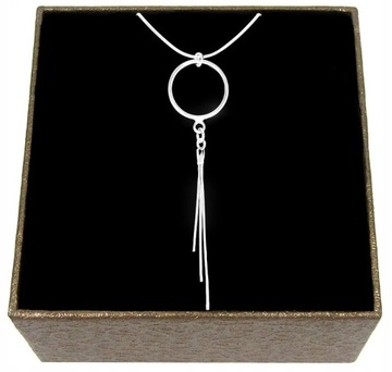 NASZYJNIK SREBRNY SILVER RING WISIOR SREBRO 925 DIAMENTOWANY 50cm