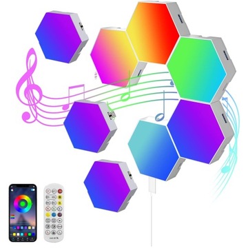 LAMPA HEXAGON PLASTER MIODU RGB USB PILOT APKA 8EL