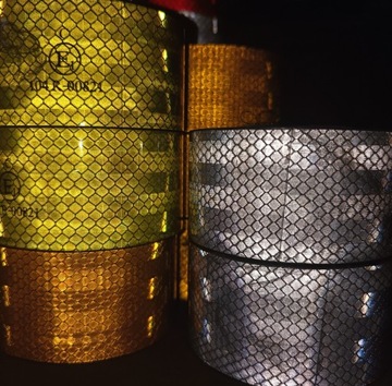 Светоотражающая контурная ЛЕНТА 5 м, желтая, микропризматическая с предупреждением