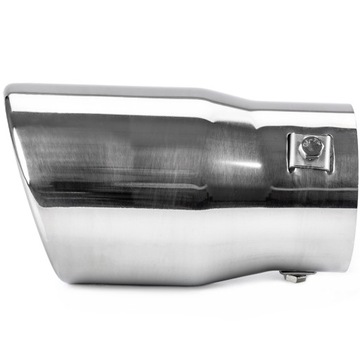 KOŃCÓWKA RURY WYDECHOWEJ TŁUMIKA 48-65MM CHROM CHROMOWANA OKRĄGŁA 90MM INOX