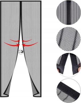 ЧЕРНАЯ МОСКИТНАЯ СЕТКА ДЛЯ ДВЕРИ, ТЕРРАСЫ, ОКНА, МОСКИТНЫЕ FIES, НАСЕКОМЫЕ 120x230 см