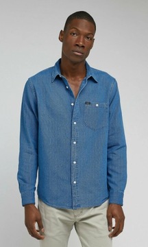 Lee RIVETED SHIRT Anthem Blue LUŹNA KOSZULA JEANSOWA DżINS RELAXED FIT XXL