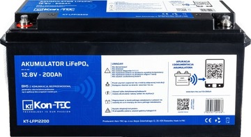 Akumulator LITOWY 200Ah KON-TEC LIFEPO4 12V LiFePO4