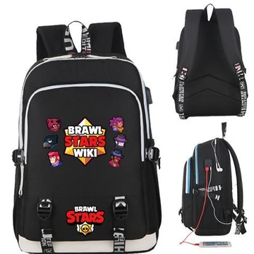 Brawl Stars duży plecak A4 wodoodporny Plecak z otworem na USB