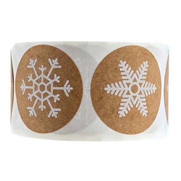 Festive Snowflake Gift Wrapping Sticker Set Pieces , Brown, 3 3 Pcs