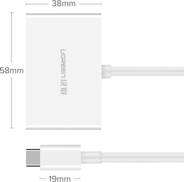 UGREEN MM123 USB-C — адаптер HDMI/VGA белый
