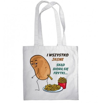 TORBA BAWEŁNA ŚMIESZNA FRYTKI