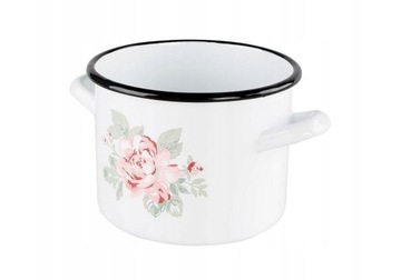 GARNEK EMALIOWANY PROSTY RÓŻA PARYSKA 20CM 4,8L FABRYKA NACZYŃ EMALIOWANYCH