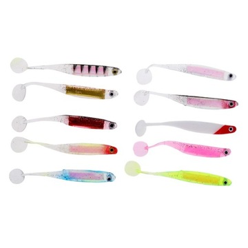 10Pcs/Bag T Tail Soft Baits Fishing Worm Swim
