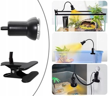 НАГРЕВАТЕЛЬНАЯ ЛАМПА ДЛЯ ТЕРРАРИУМА ДЛЯ ЧЕРЕПАХ С ЗАЖИМОМ 75 Вт UVB