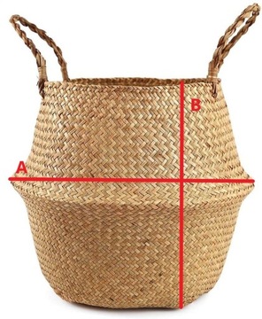 КОРЗИНА ДЛЯ КОРЗИНЫ С МОРСКОЙ ТРАВОЙ С РУЧКАМИ, БОЛЬШОЙ ЧЕРНЫЙ КОНТЕЙНЕР 35x31 СМ