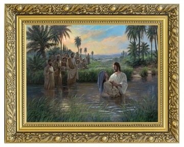 SAKRALNY OBRAZ NA PŁÓTNIE | CHRZEST W JORDANIE | JEZUS CHRYSTUS 40x50