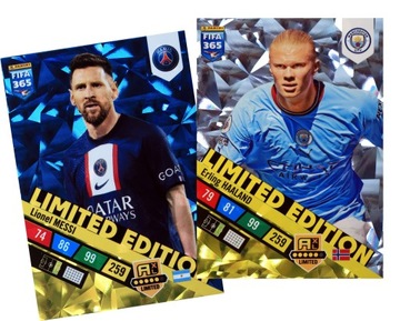 2 karty piłkarskie Limited MESSI HAALAND FIFA 2023