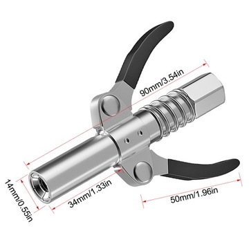 НАКОНЕЧНИК ДЛЯ СМАЗКИ САМОКОНТРЯЩАЮЩИЙСЯ ЗАЖИМ 10 000PSI + ШЛАНГ 30 СМ