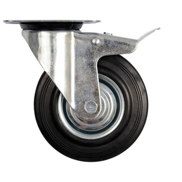 Koło jezdne skrętne 160mm guma czarna hamulec łoże kółko Vorel 87325