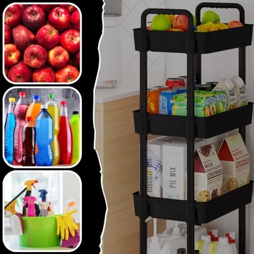 Кухонная тележка СТОЛ НА КОЛЕСАХ 4-ЯРУСНАЯ ТЕЛЕЖКА С ЗАМКОМ НА КОЛЕСАХ