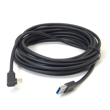 Kabel USB 3.2 wtyk 90° USB-C 5Gbit/s QuickCharge 4.0 PowerDelivery 5 metrów