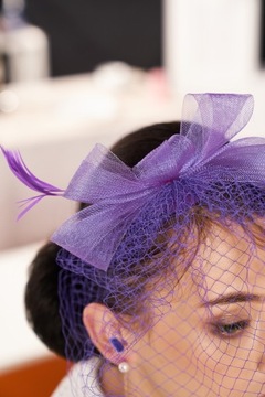 Головной убор Fascinator с вуалью и бантом