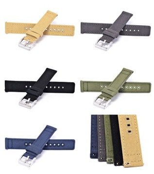 Pasek zegarka 20MM NIEBIESKI Parciany Płótno NATO