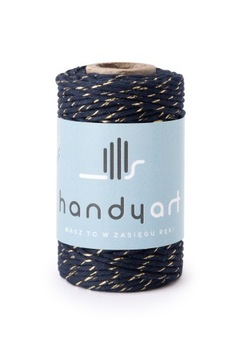 Sznurek do makramy bawełniany gold denim 2mm 60m
