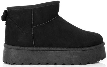 ЧЕРНЫЕ БОТИНКИ НА УТЕПЛЕННОЙ ПЛАТФОРМЕ 40