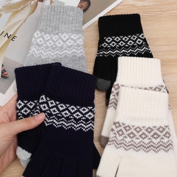 Winter Thick Cashmere Gloves Women Knitted Wa