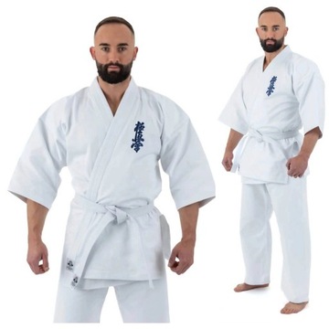 KIMONO KARATE KYOKUSHIN + BIAŁY PAS | MOCNY MATERIAŁ 10oz | BUSHIDO 170 cm