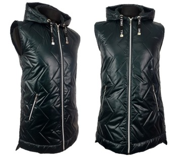 АСИММЕТРИЧНЫЙ ДЛИННЫЙ СТЕГАНЫЙ ЖИЛЕТ L 40 42