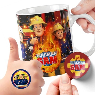 ZESTAW NA PREZENT KUBEK DLA DZIECI TATUAŻE NAKLEJKI STRAŻAK SAM FIREMAN