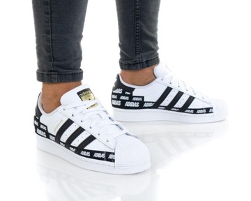 BUTY SPORTOWE MŁODZIEŻOWE DAMSKIE SKÓRZANE ADIDAS SUPERSTAR 35,5