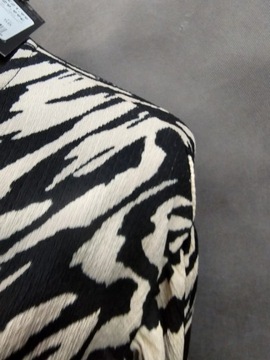 New Look bluzka długa tunika beżowa wzorzysta maxi 58