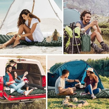 КОВРИК ДЛЯ КЕМПИНГА, НАДУВНОЙ СПАЛЬНЫЙ МАТРАС С НОЖНЫМ НАСОСОМ И ПОДУШКОЙ