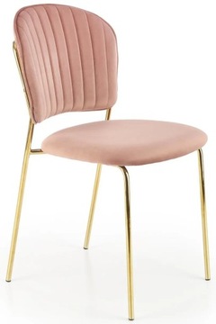 Krzesło K499 Różowe Złoty Chrom Glamour Halmar