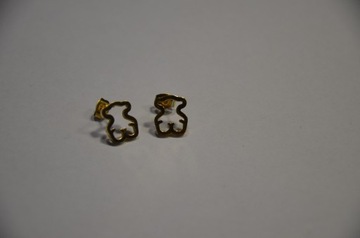 kolczyki wkręty w kształcie misia stal ok 1 cm