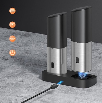 ЭЛЕКТРИЧЕСКАЯ МЕЛЬНИЦА ДЛЯ СОЛИ И ПЕРЦА СО СВЕТОДИОДНЫМ ОСВЕЩЕНИЕМ, ШЕЙКЕР ДЛЯ СПЕЦИЙ