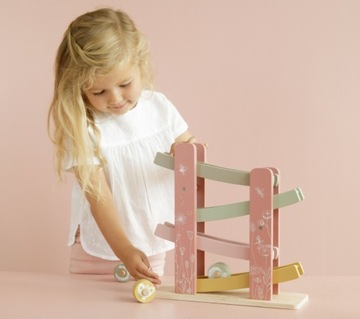 МАЛЕНЬКАЯ ГОЛЛАНДСКАЯ деревянная ГОРКА 4 КОЛЕСА РОЗОВАЯ