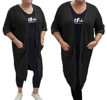 sweter kardigan narzutka SALY L - 3XL czarny