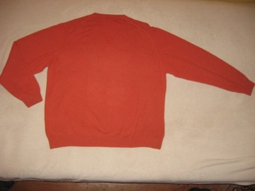 MARZ cashmere luksusowy sweterek 100% kaszmir pomarańcz 58 3XL jak nowy
