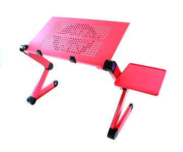 Stolik pod laptop składany wentylator półka pink