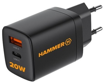 Ładowarka sieciowa Hammer 20W PD USB typ-C RapidCharge Duo