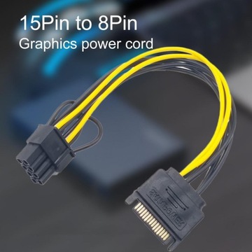Arrival 15pin SATA męski na 8pin(6 + 2) PCI-E kabe
