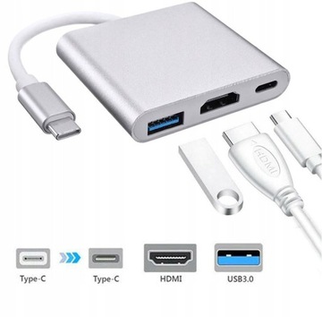 Многопортовый адаптер HUB USB-C — HDMI 4K, USB 3.0 и USB-C PD OTG ДЛЯ ТЕЛЕФОНА